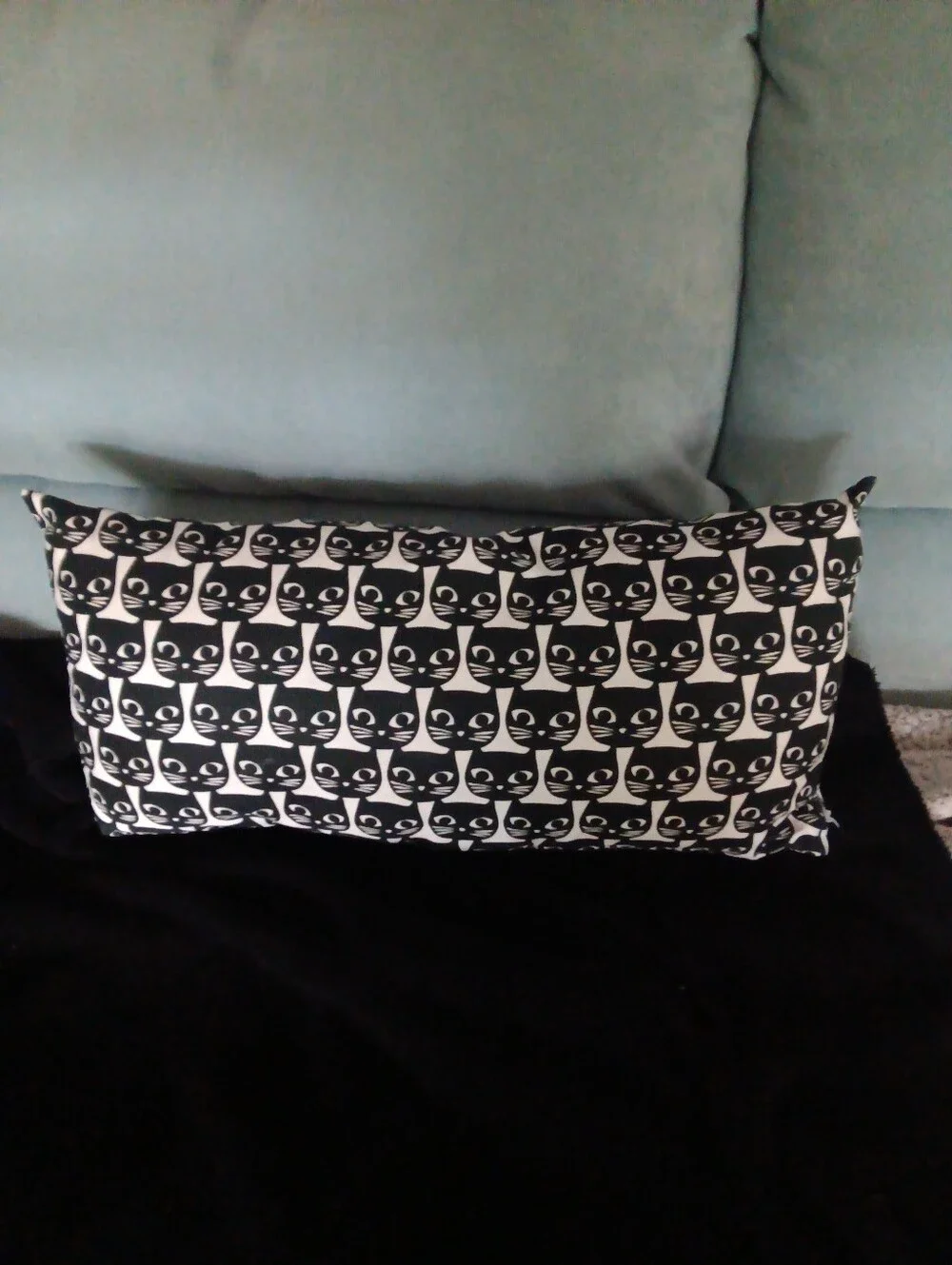 IKEA Black Cat MATTRAM Bolster Lumbar Pillows Niina Aalto Retro MCM 10x21